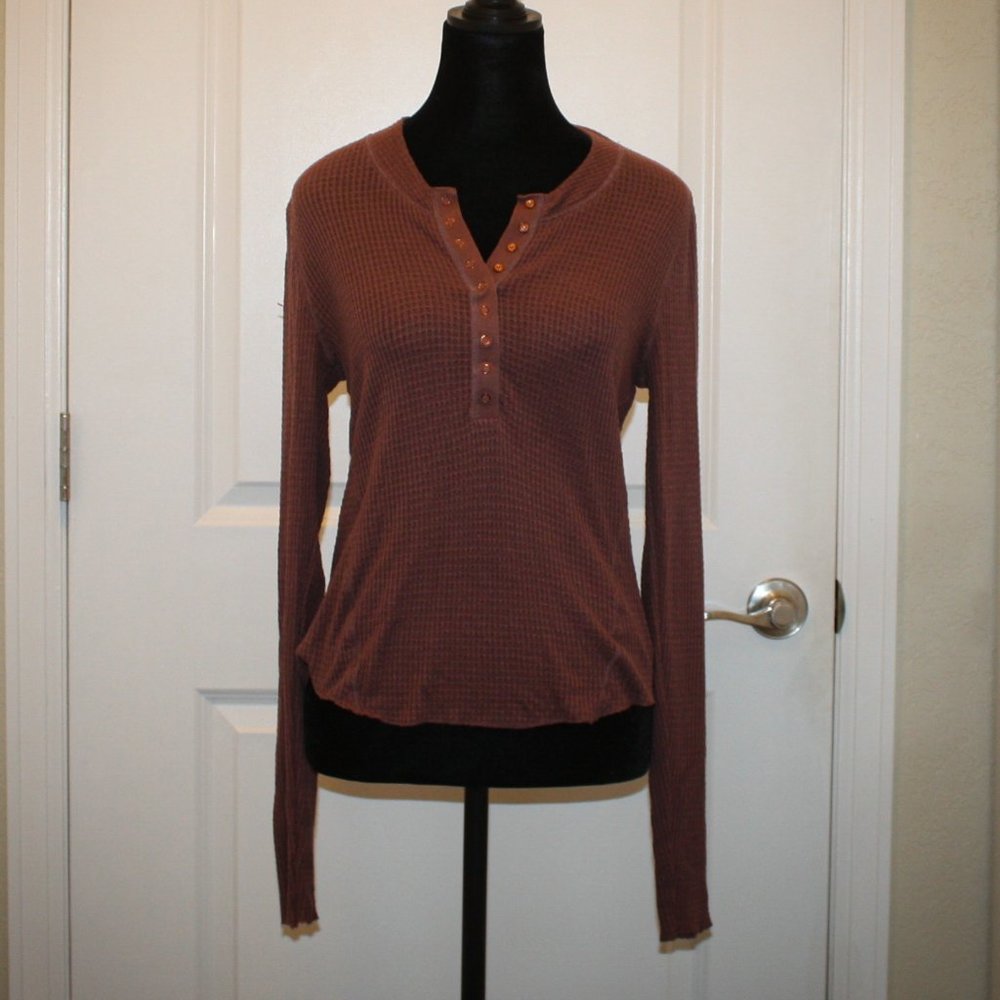 Free People - Maroon Thermal Henley - L